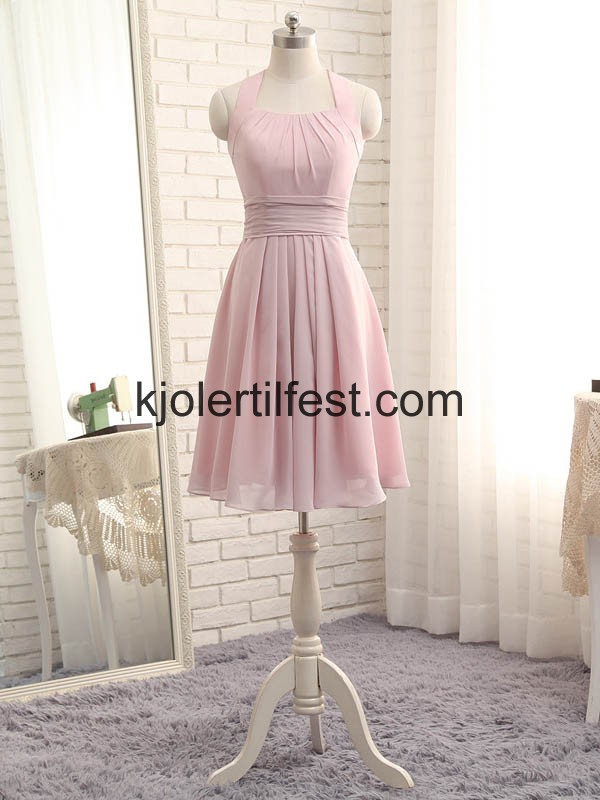 Rosa Stoppet Chiffon Brudepikekjoler