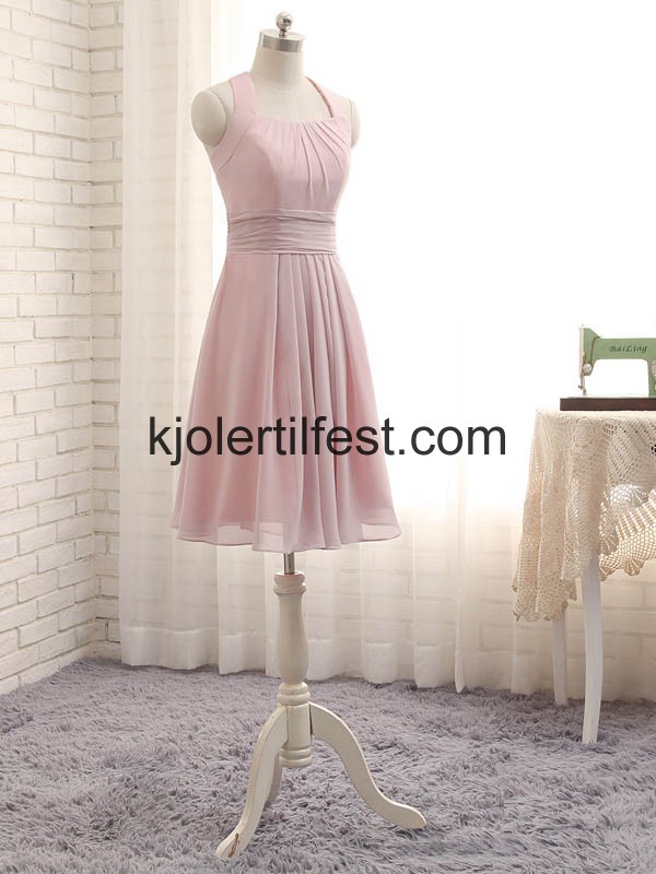 Rosa Stoppet Chiffon Brudepikekjoler