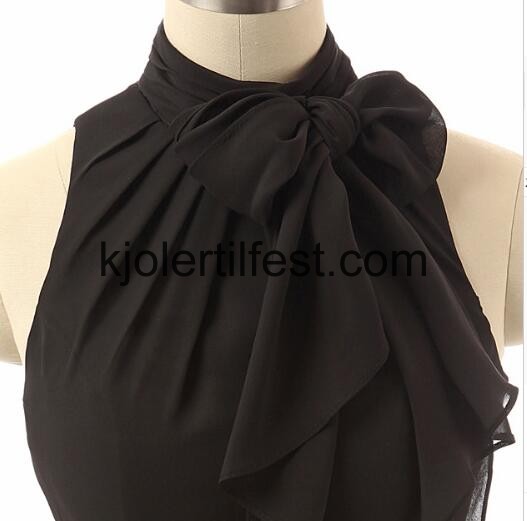 Svart Hy-hals Lange Chiffon Selskapskjoler