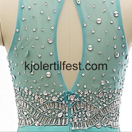 Turkis Scoop Lange Chiffon Ballkjoler