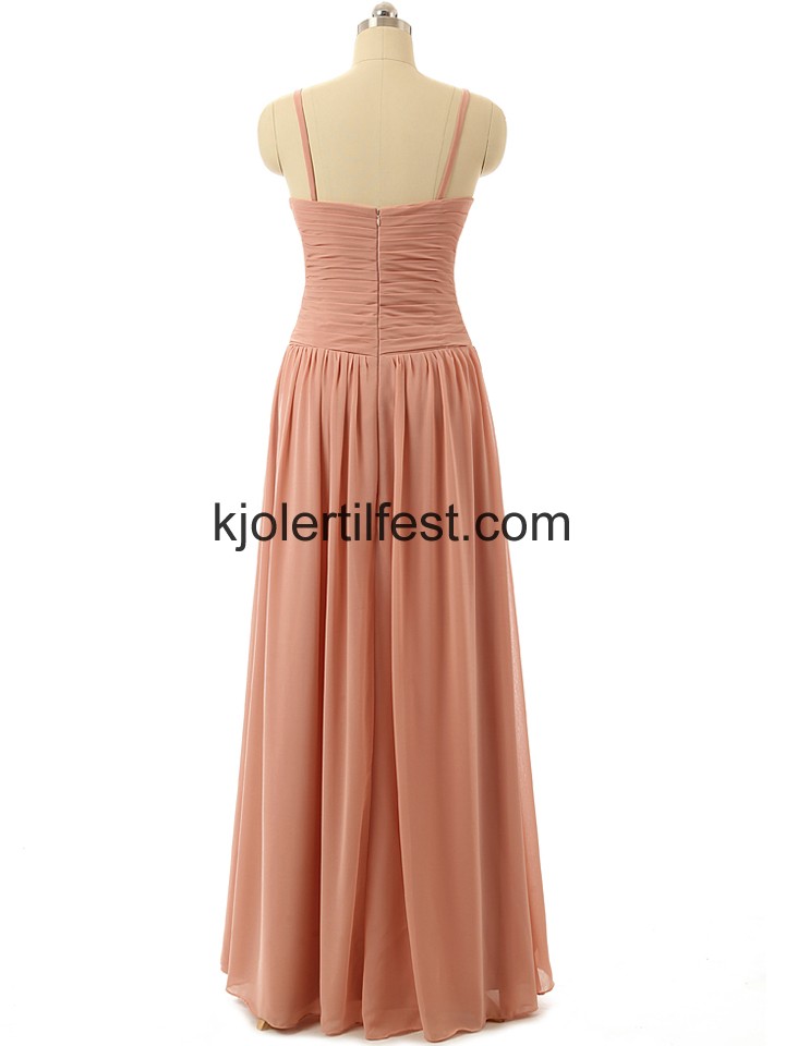 V-hals Gulvlengde Chiffon Brudepikekjoler