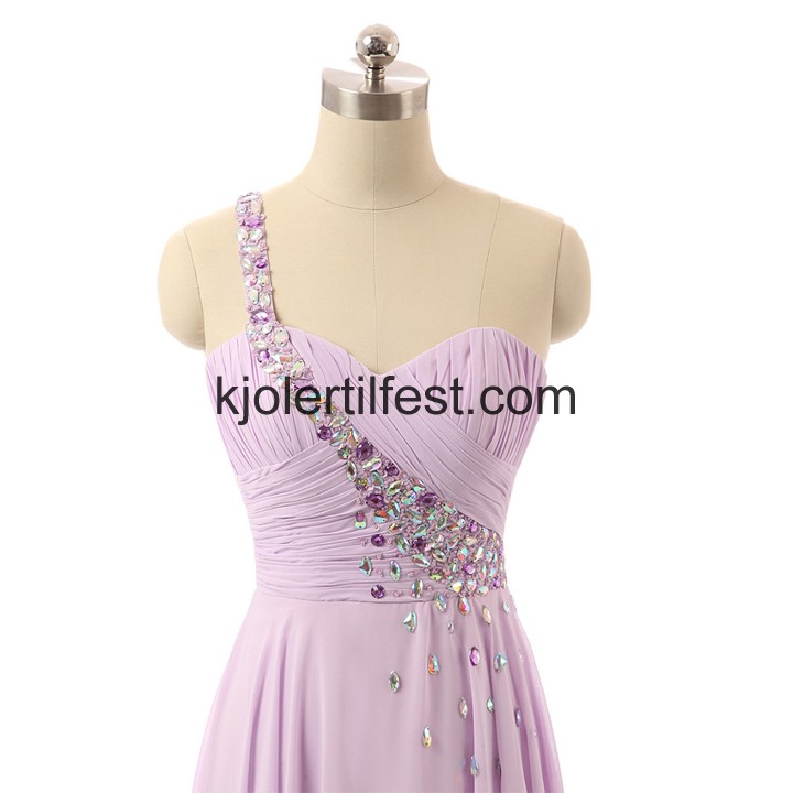 En-Skulder Gulvlengde Syrin Chiffon Ballkjoler