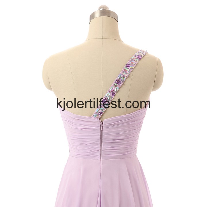 En-Skulder Gulvlengde Syrin Chiffon Ballkjoler