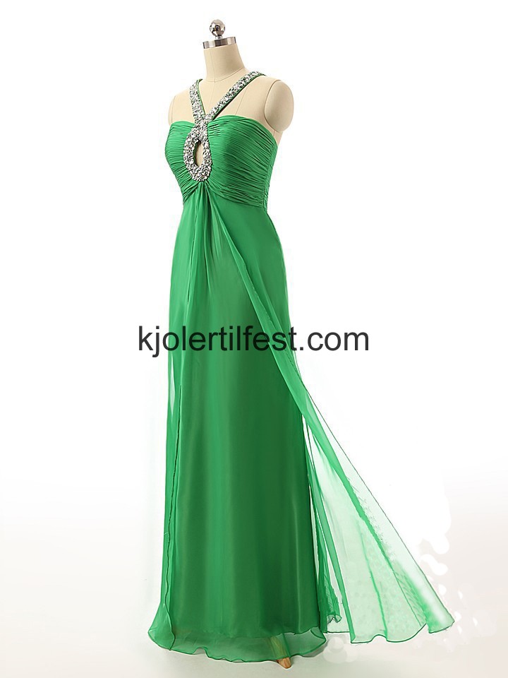 Grnn Krystalls Rhinestones Lange Ballkjoler