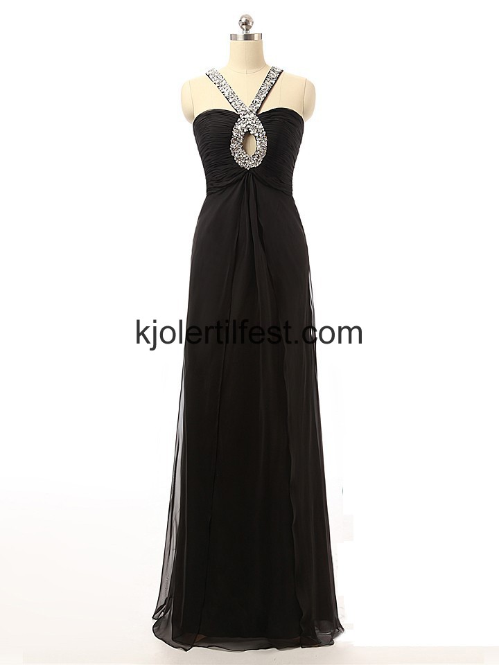 Grnn Krystalls Rhinestones Lange Ballkjoler