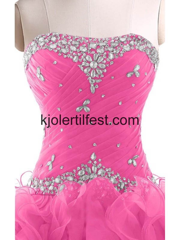 Fuksia Kjreste Stroppels Organza Quinceanera Kjoler