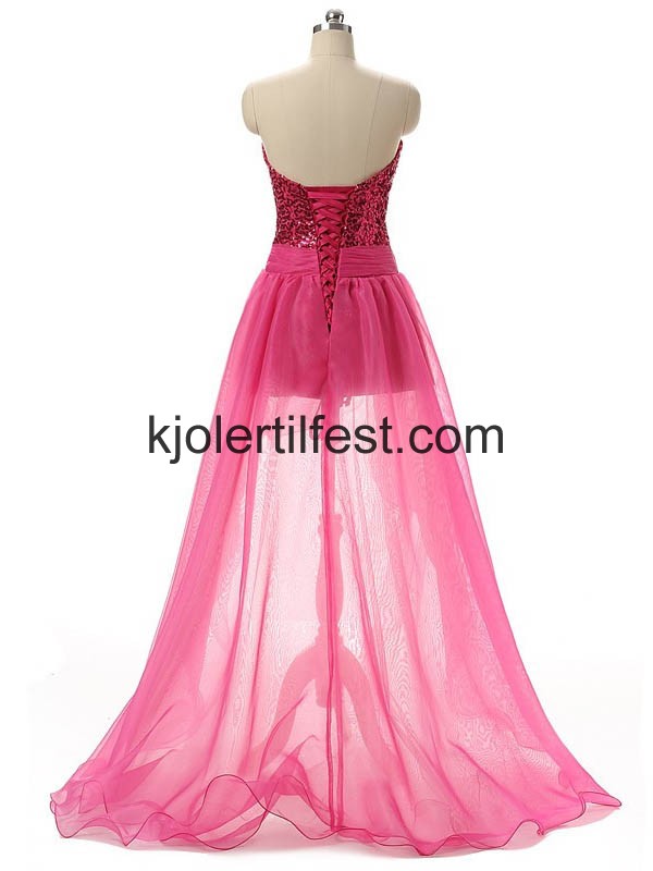 Fuksia Stroppels High-low Flower Selskapskjoler