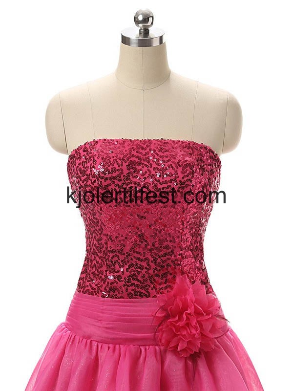 Fuksia Stroppels High-low Flower Selskapskjoler