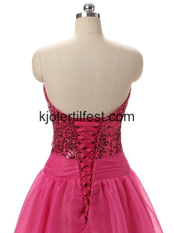 Fuksia Stroppels High-low Flower Selskapskjoler