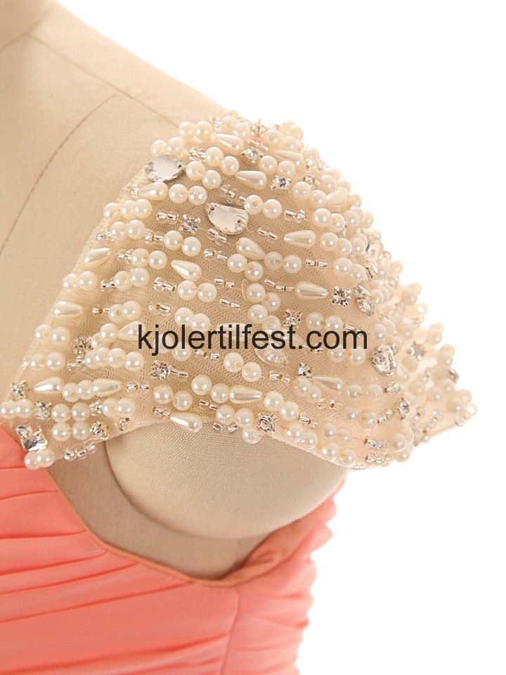 Vannmelon Kjreste Lange Chiffon Ballkjoler