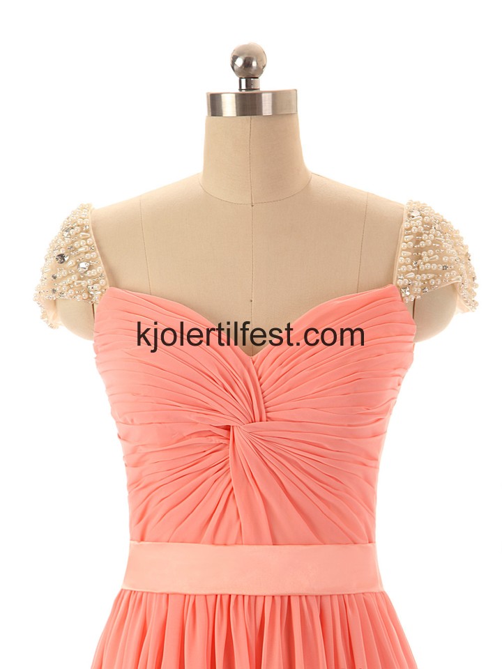 Vannmelon Kjreste Lange Chiffon Selskapskjoler