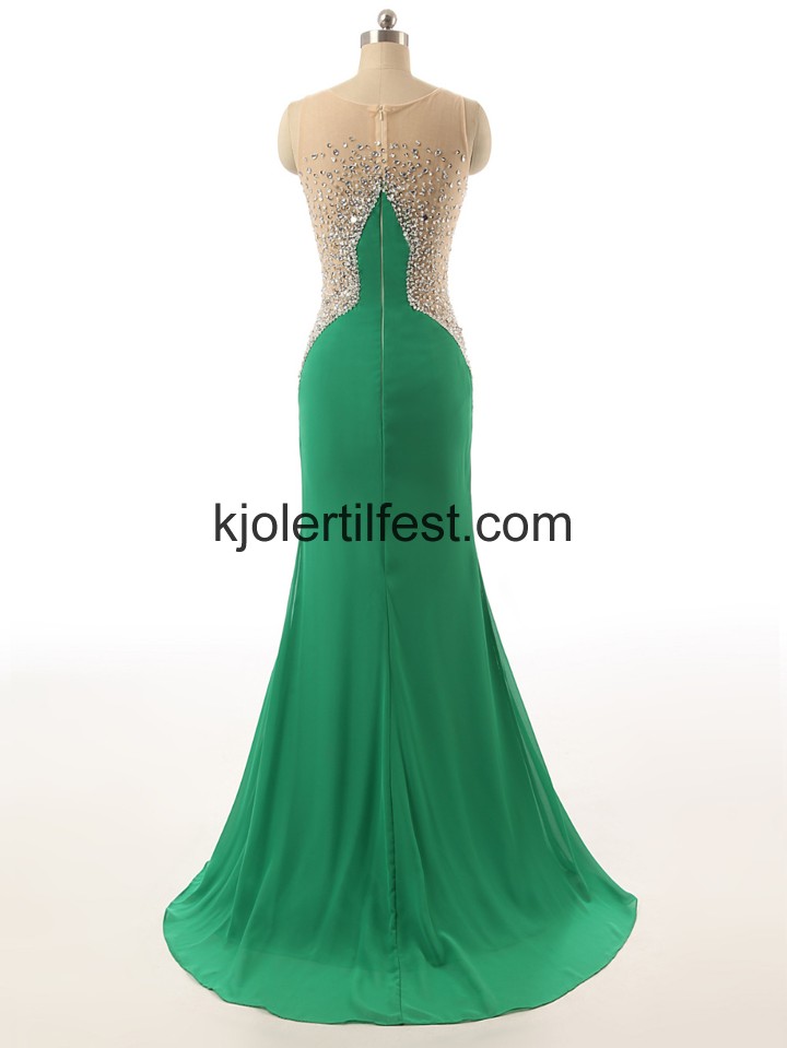Grnn Scoop Havfrue Chiffon Selskapskjoler