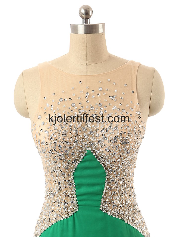 Grnn Scoop Havfrue Chiffon Selskapskjoler