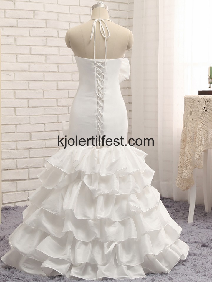 Hvit Stoppet Flower Taffeta Brudekjoler