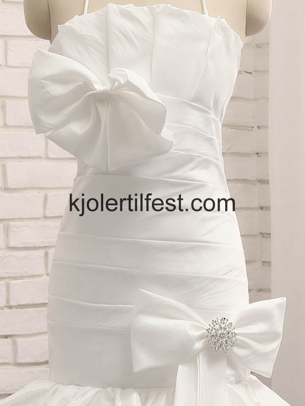 Hvit Stoppet Flower Taffeta Brudekjoler