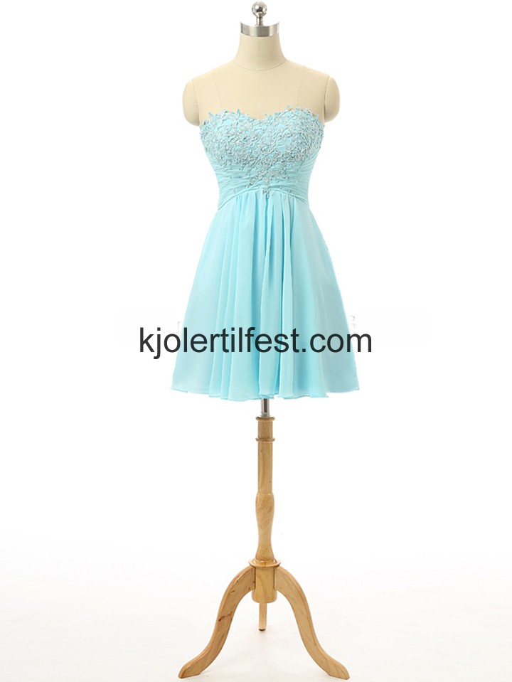Isbl Kjreste Kort/Mini Chiffon Cocktailkjoler