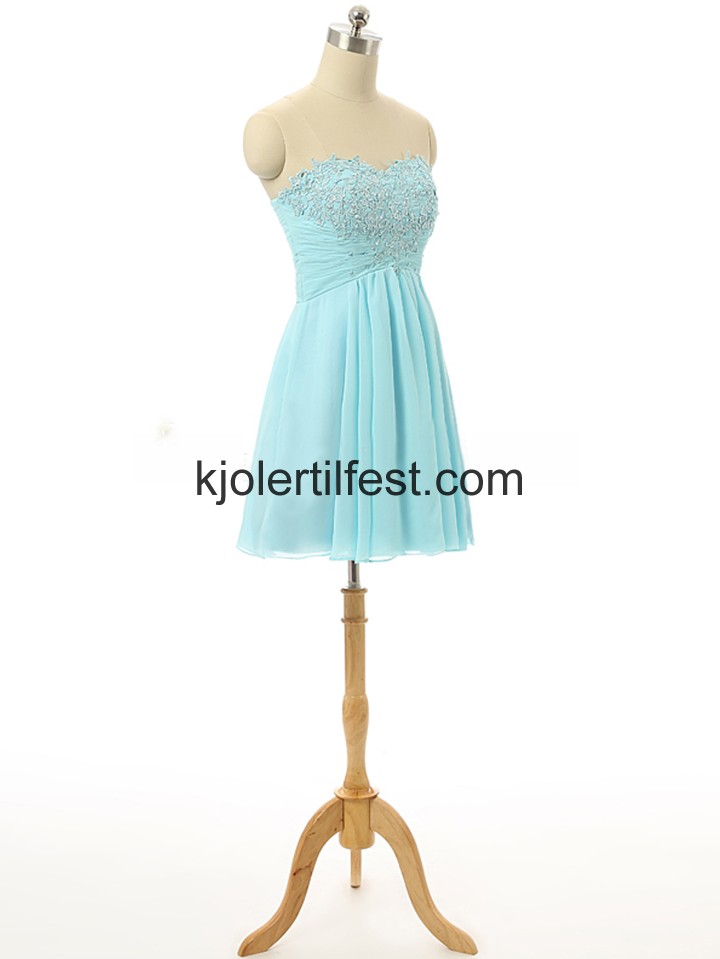 Isbl Kjreste Kort/Mini Chiffon Cocktailkjoler