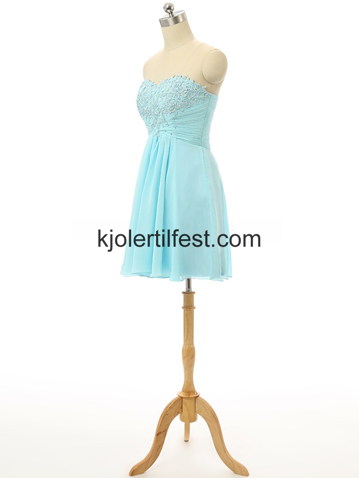 Isbl Kjreste Kort/Mini Chiffon Cocktailkjoler