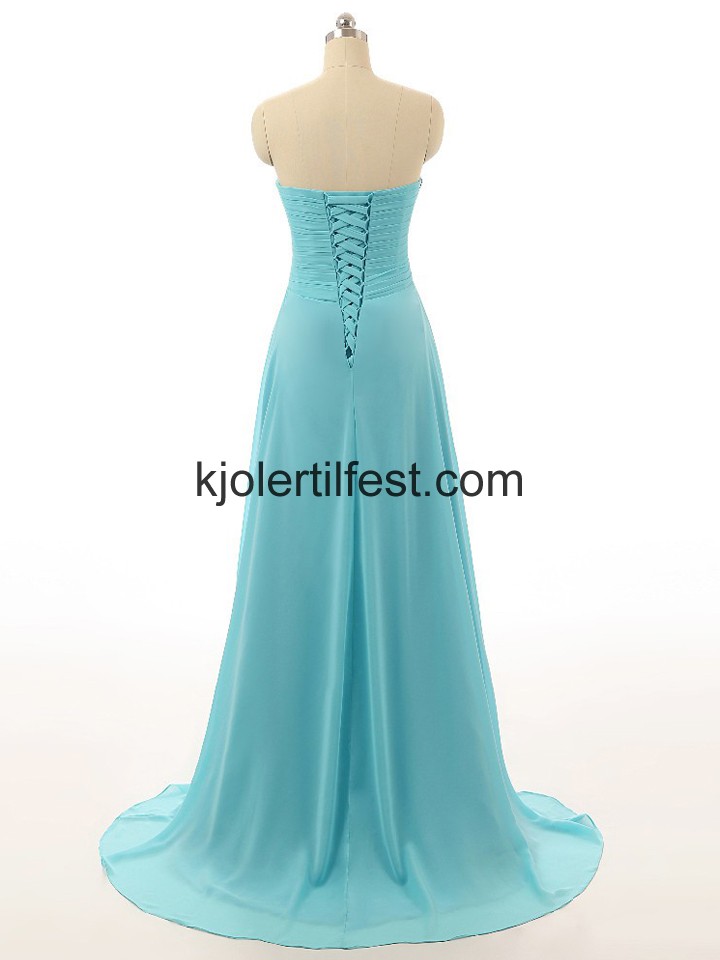 Skjede/Kolonne Stroppels Bl Chiffon Ballkjoler