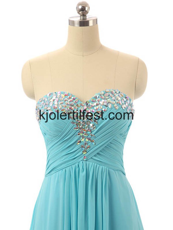 Skjede/Kolonne Stroppels Bl Chiffon Ballkjoler