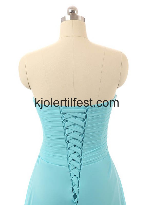 Skjede/Kolonne Stroppels Bl Chiffon Ballkjoler