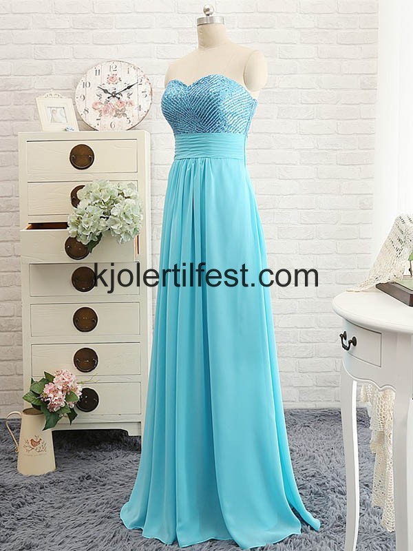 Kjreste A-Linje Bl Lange Chiffon Ballkjoler