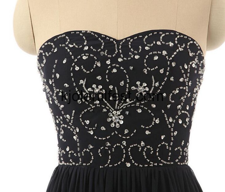 Kjreste A-Linje Gulvlengde Mrknavy Chiffon Selskapskjoler