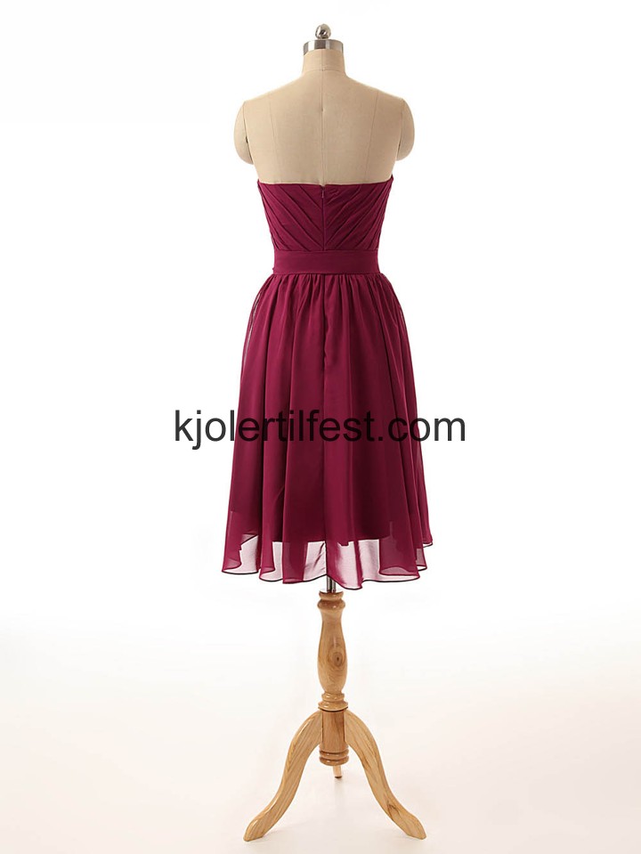 Kjreste A-Linje Kort Fuksia Chiffon Brudepikekjoler