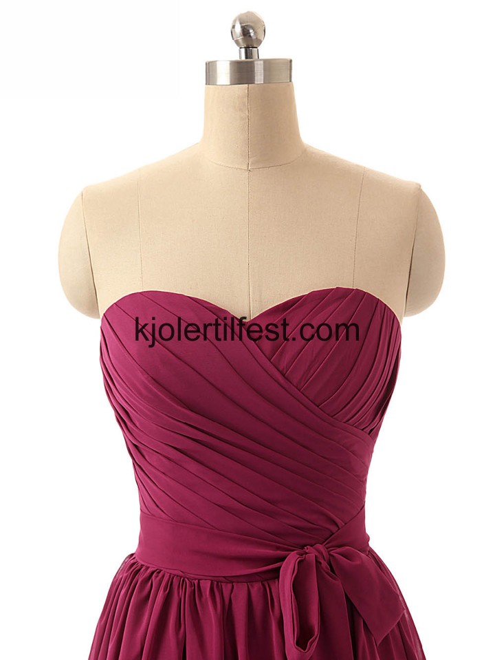 Kjreste A-Linje Kort Fuksia Chiffon Brudepikekjoler