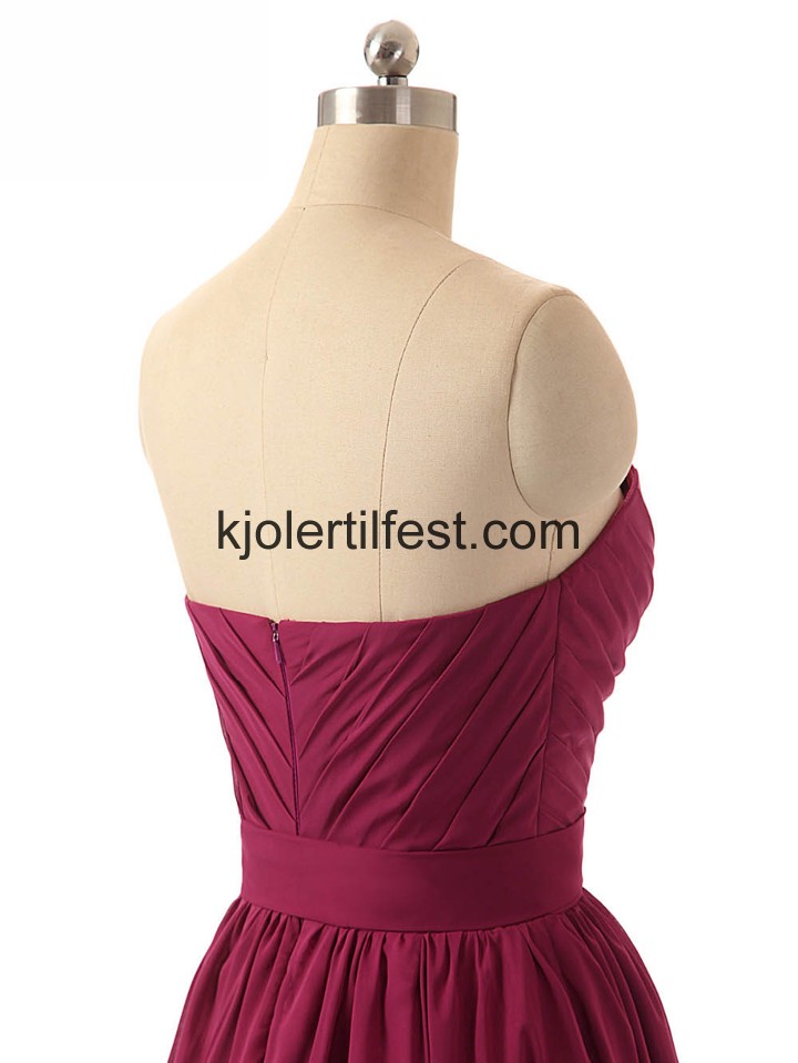 Kjreste A-Linje Kort Fuksia Chiffon Brudepikekjoler