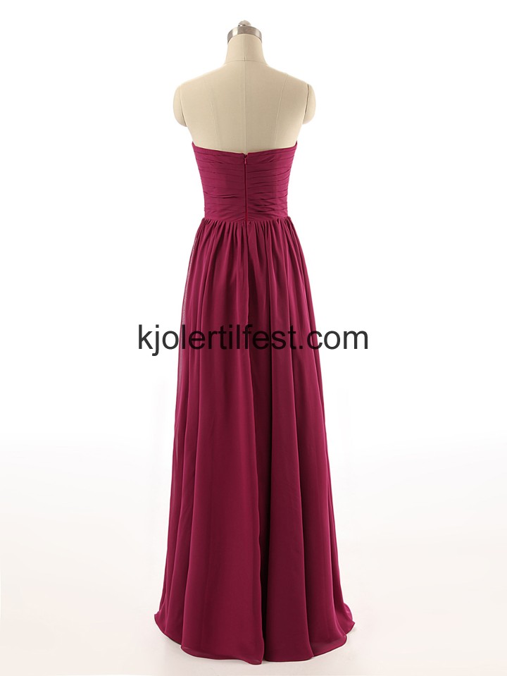 Kjreste A-Linje Lange Burgund Chiffon Selskapskjoler