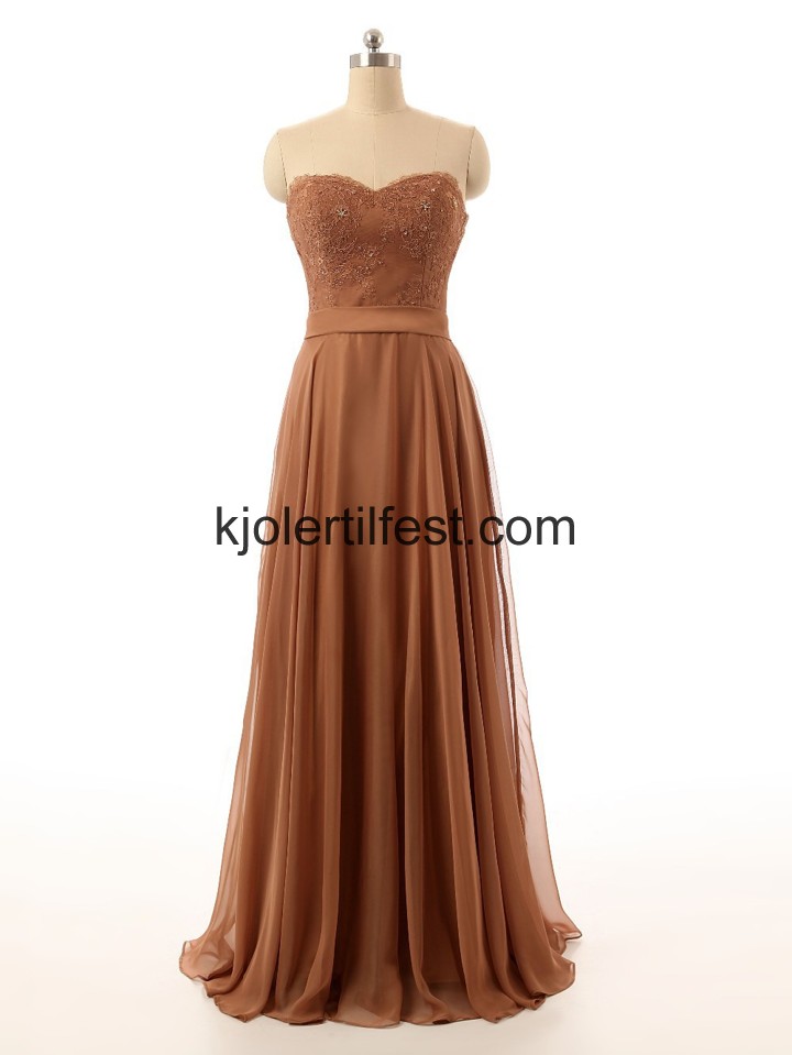 Kjreste A-Linje Lange Chiffon Ballkjoler