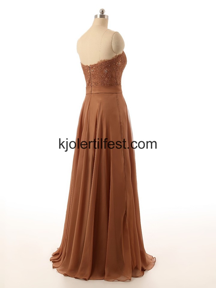 Kjreste A-Linje Lange Chiffon Ballkjoler