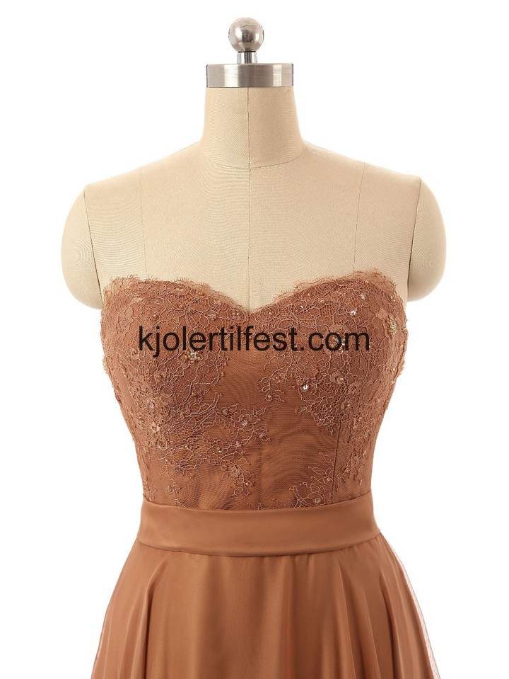 Kjreste A-Linje Lange Chiffon Ballkjoler
