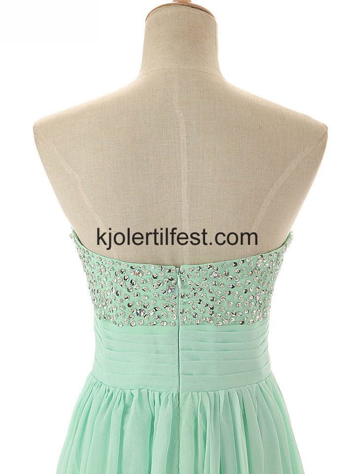 Kjreste A-Linje Lange Mint Chiffon Selskapskjoler