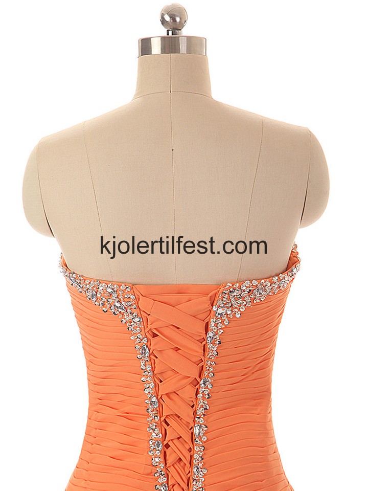 Kjreste A-Linje Lange Oransje Chiffon Selskapskjoler