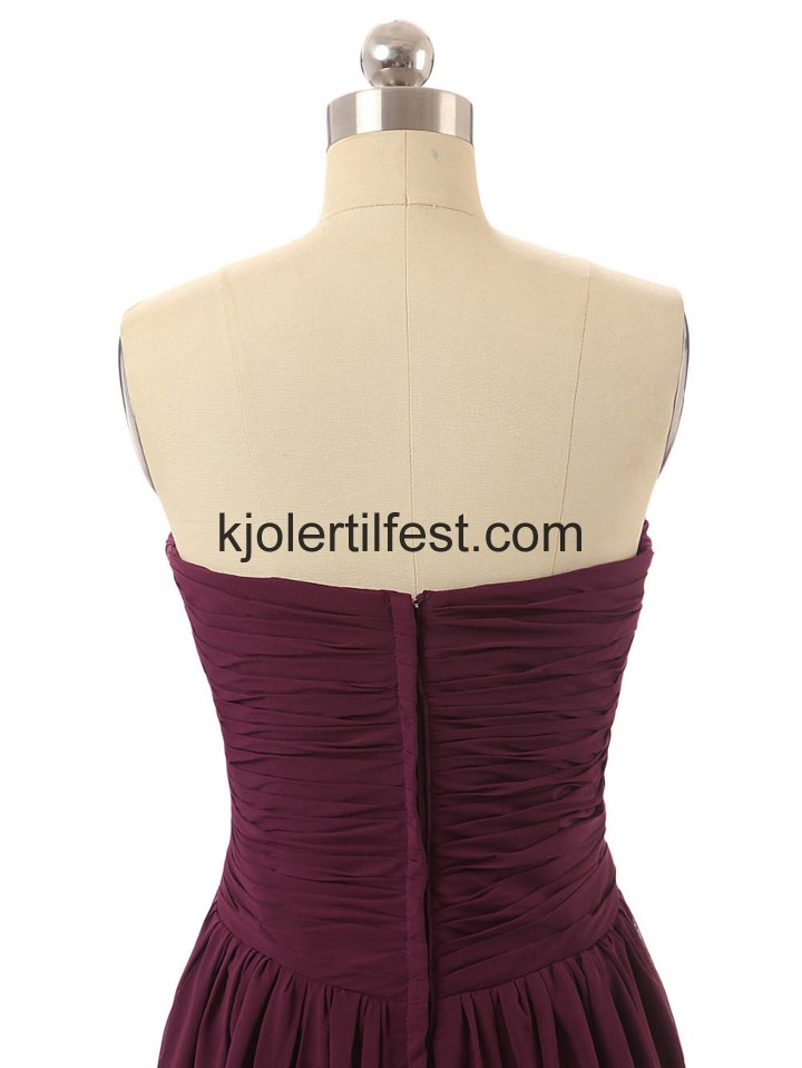 Kjreste A-Linje Burgund Chiffon Brudepikekjoler