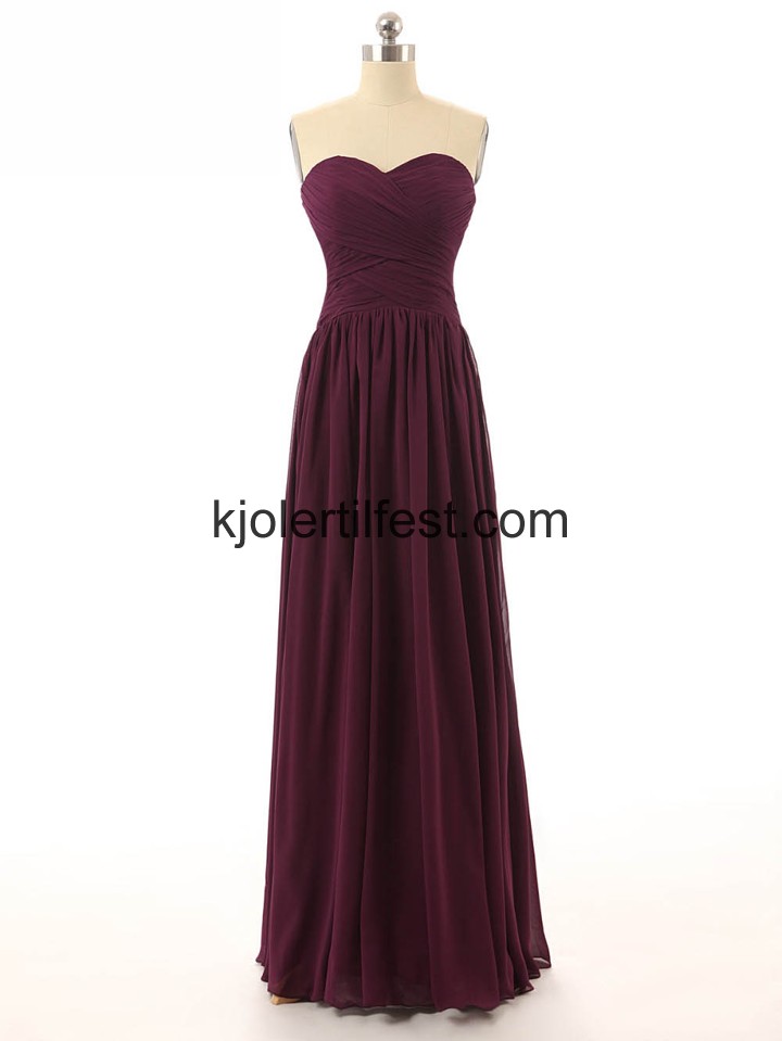 Kjreste A-Linje Burgund Chiffon Selskapskjoler