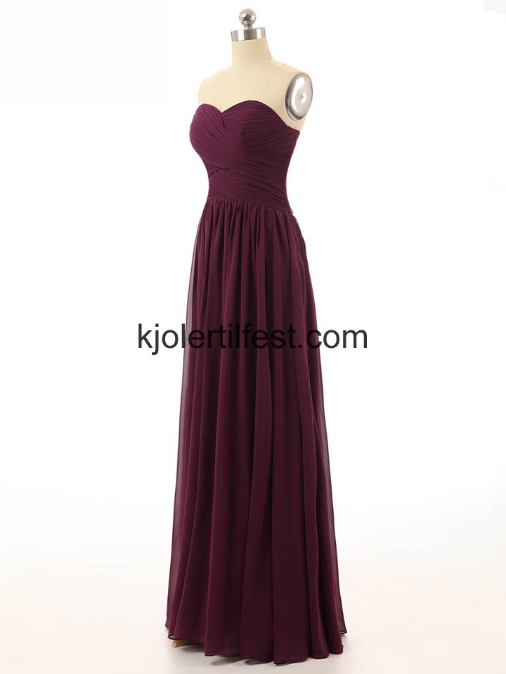 Kjreste A-Linje Burgund Chiffon Selskapskjoler