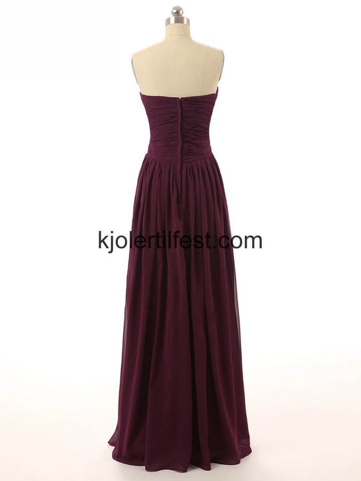 Kjreste A-Linje Burgund Chiffon Selskapskjoler