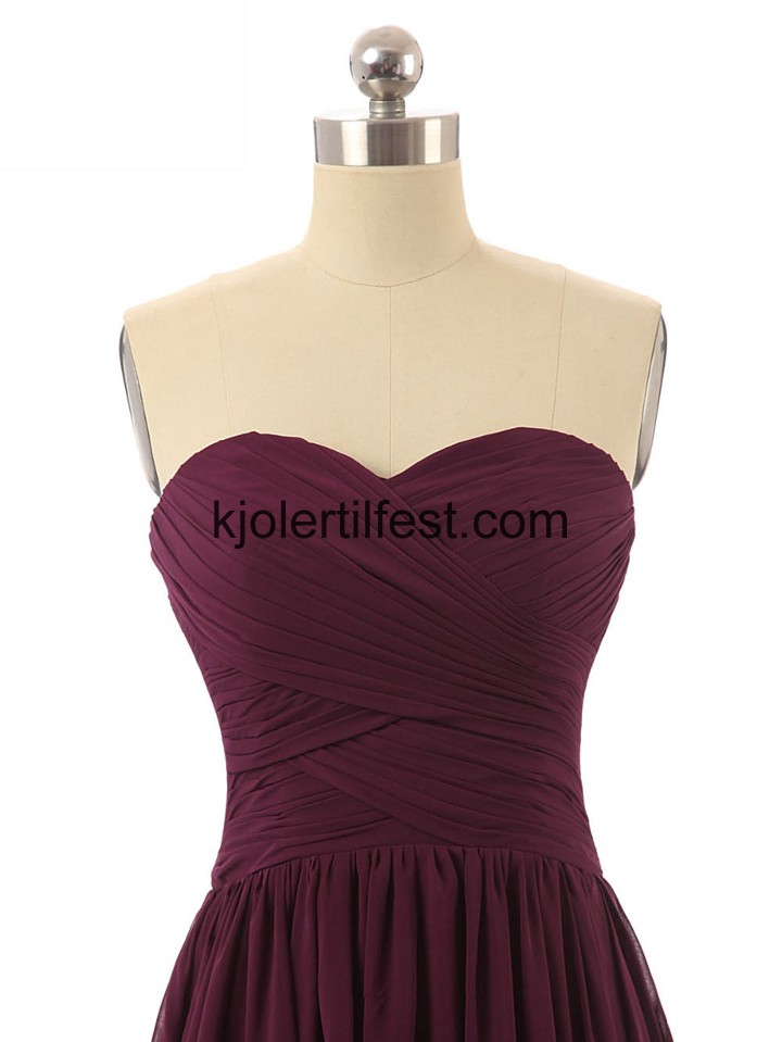Kjreste A-Linje Burgund Chiffon Selskapskjoler