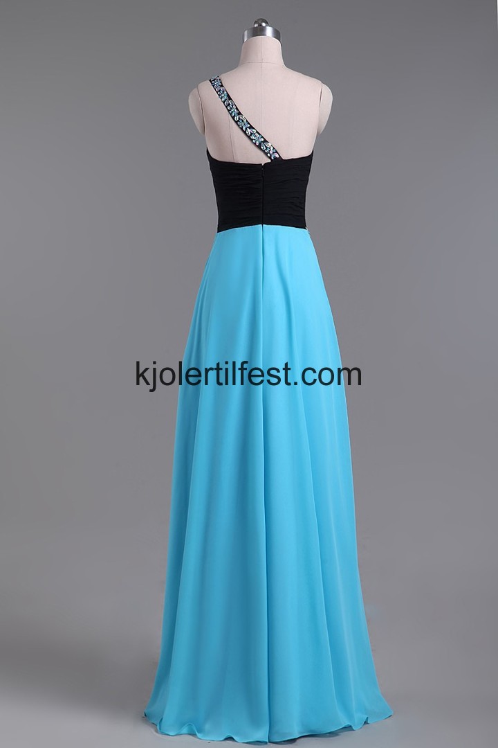 Kjreste En-Skulder Lange Bl Chiffon Ballkjoler