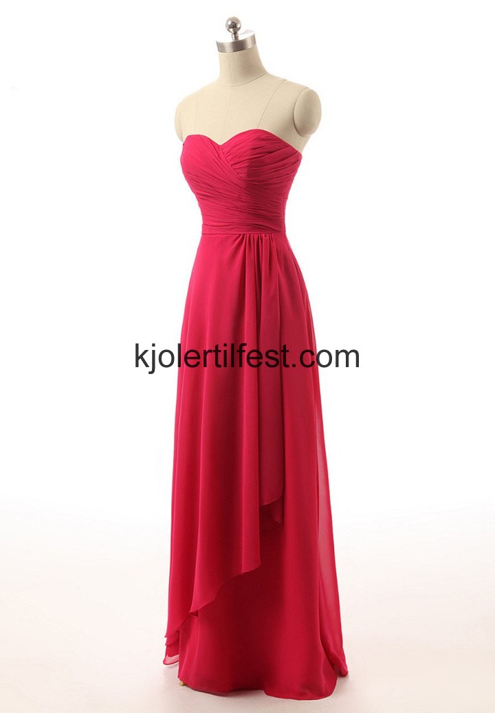 Kjreste Gulvlengde Rd Chiffon Ballkjoler