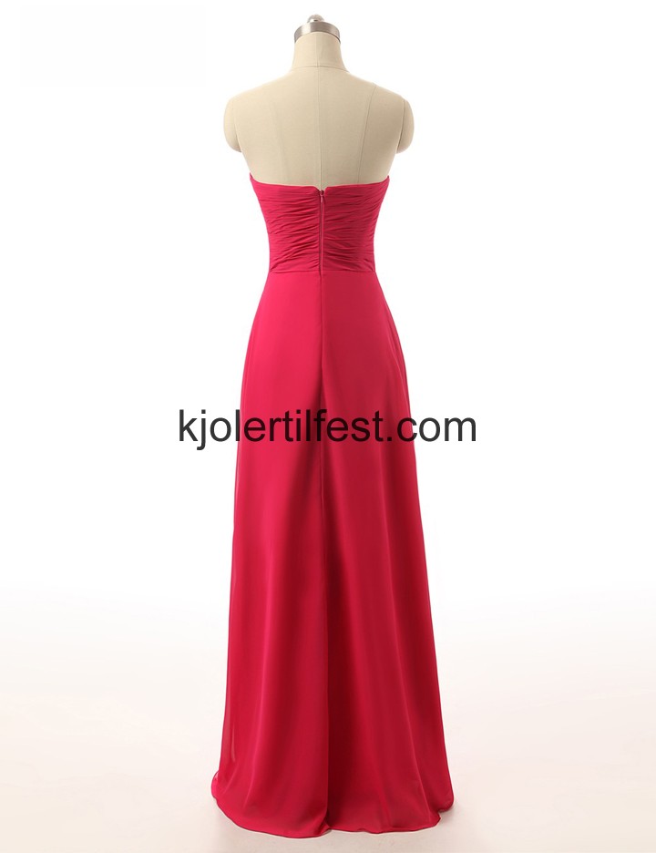Kjreste Gulvlengde Rd Chiffon Ballkjoler
