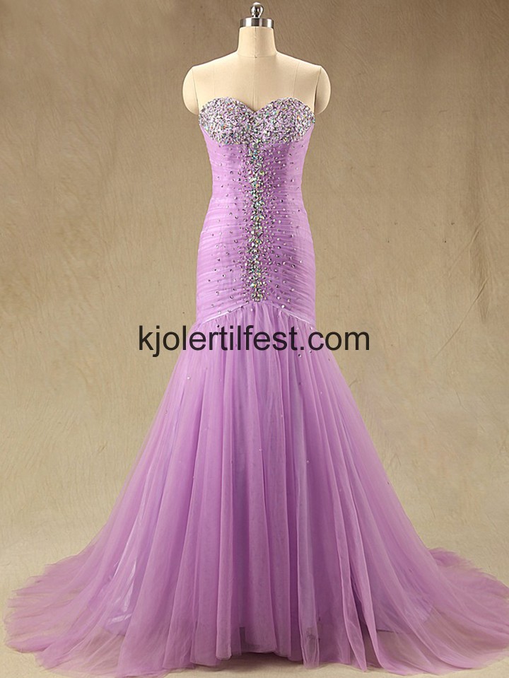 Kjreste Havfrue Syrin Rhinestone Tyll Ballkjoler