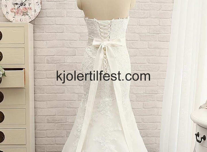 Kjreste Havfrue/Trompet Hvit Chiffon Brudekjoler