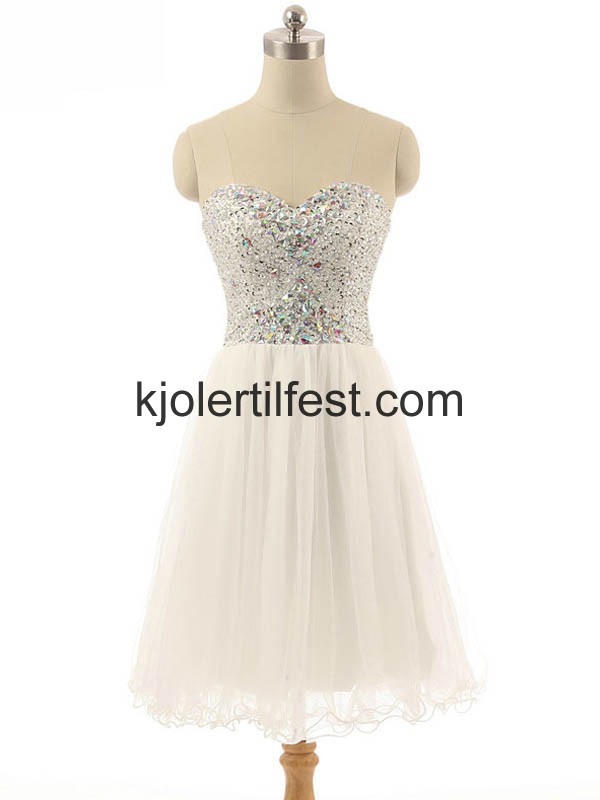 Kjreste Hvit Chiffon Cocktailkjoler