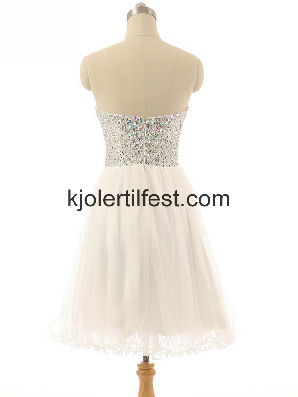 Kjreste Hvit Chiffon Cocktailkjoler