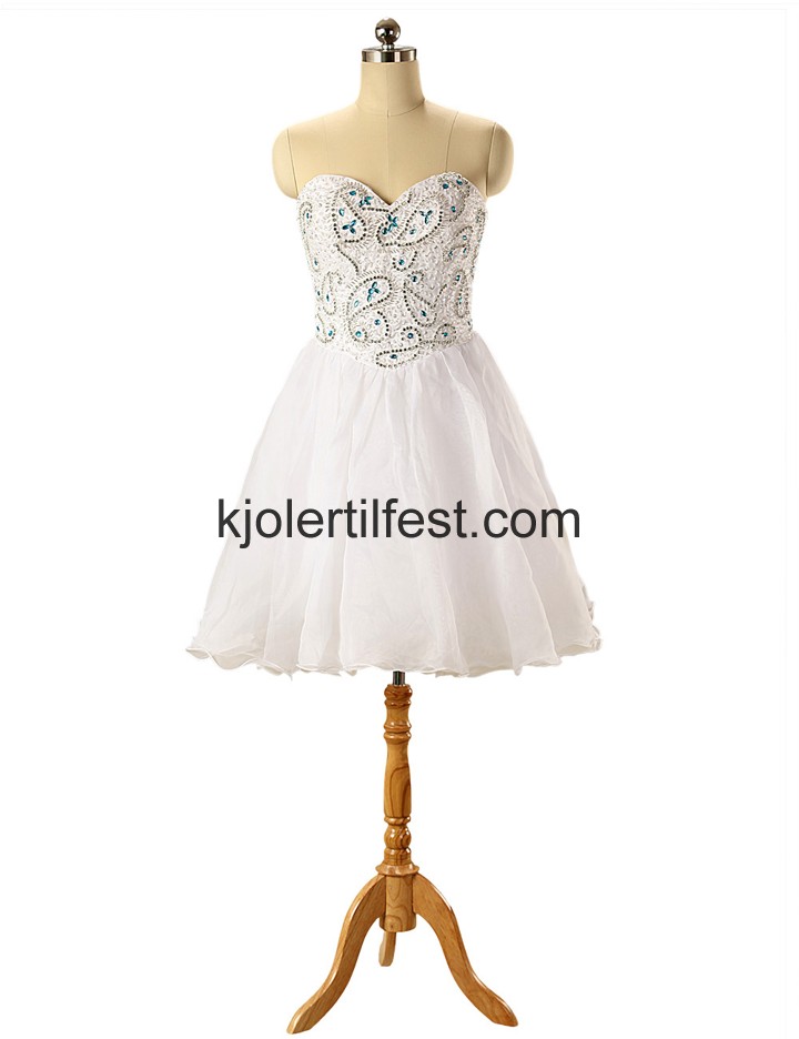 Kjreste Hvit Kort/Mini Chiffon Cocktailkjoler