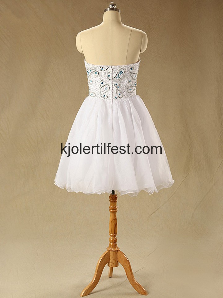 Kjreste Hvit Kort/Mini Chiffon Selskapskjoler
